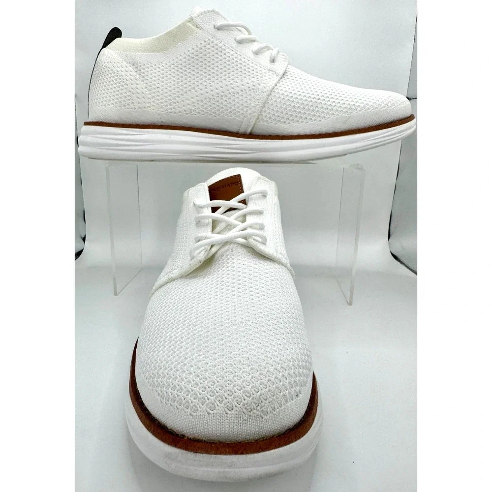 Bruno Marc Grand-01 Men's White Lace Up Casual Knit Oxford Shoes Size 10.5